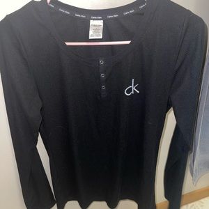 Calvin Klein hashtag ribbed knit sleep shirt